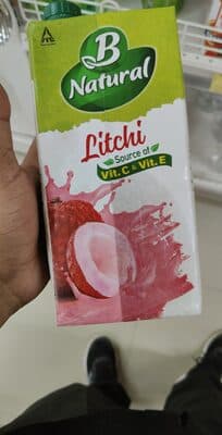 B Natural Litchi Juice 1ltr tpk